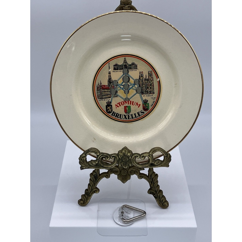 Vtg Atomium Bruxelles Belgium Souvenir Plate Expo 58 World's Fair MCM